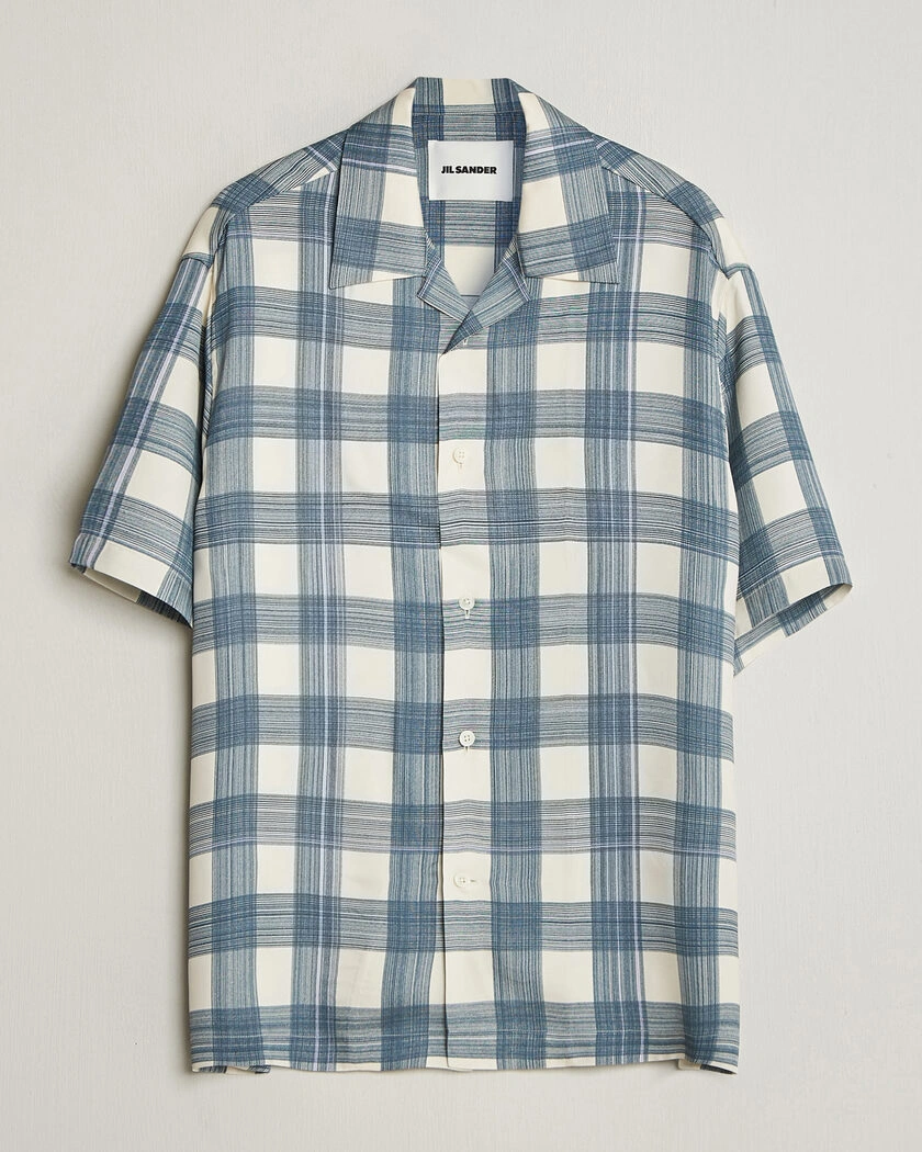 Jil Sander Vichy Check Camp Shirt Blue/White – Flerfärgad