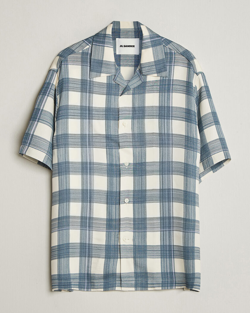 Jil Sander Vichy Check Camp Shirt Blue/White – Flerfärgad
