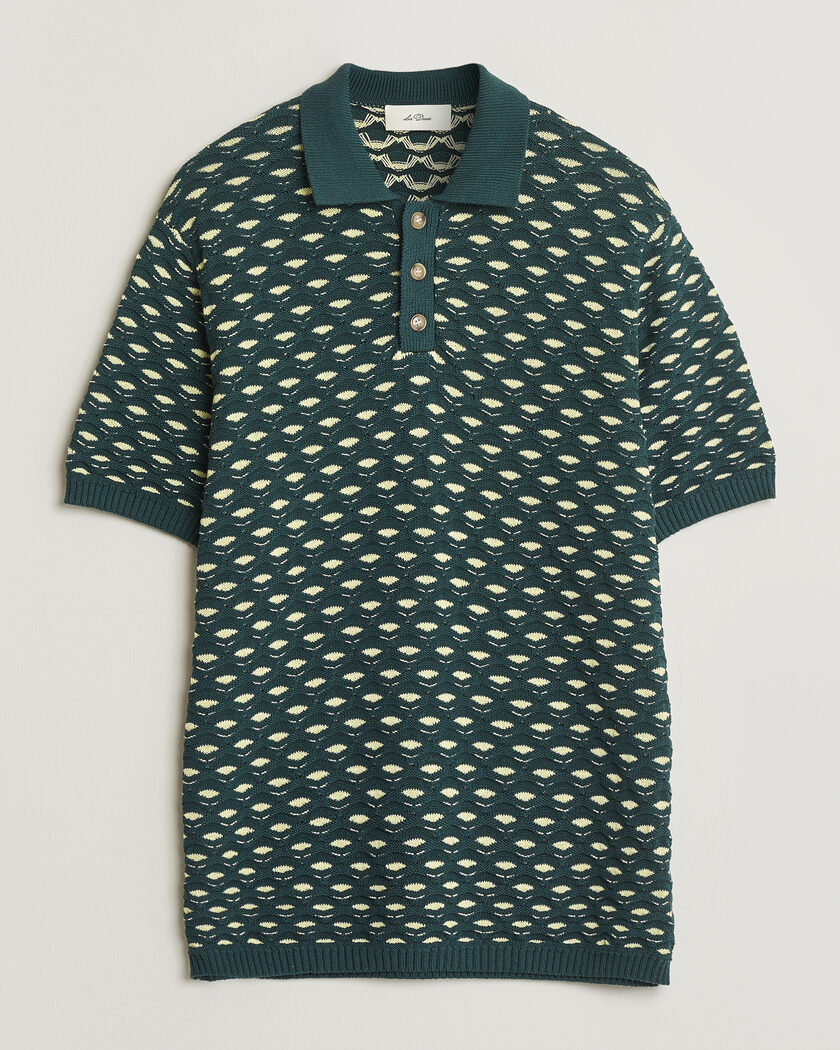 LES DEUX Esmay Shell Knitted Polo Sea Moss Green – Grön