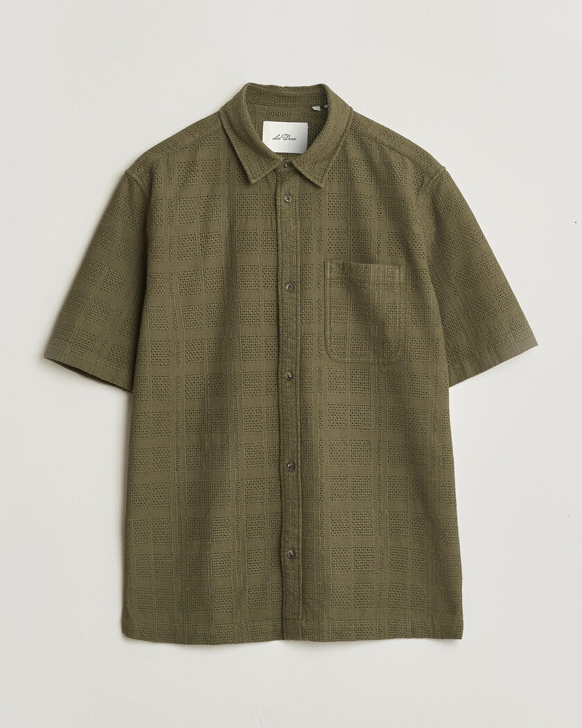 LES DEUX Charlie Short Sleeve Shirt Olive Night – Grön