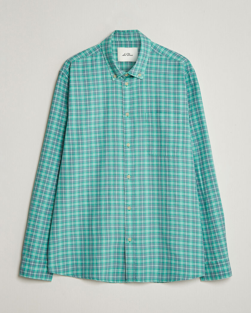 LES DEUX Kent Check Shirt Allure Blue – Grön