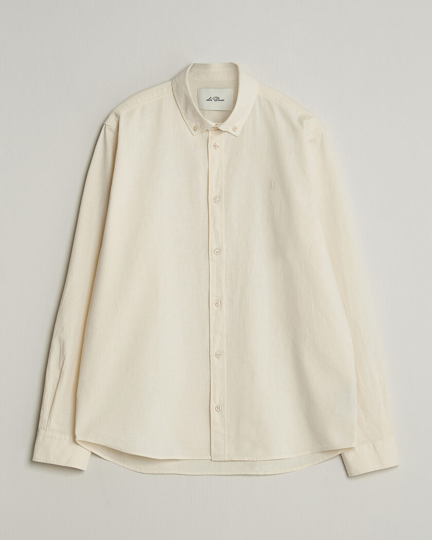 LES DEUX Konrad Cotton/Linen Shirt Eggnog White – Vit