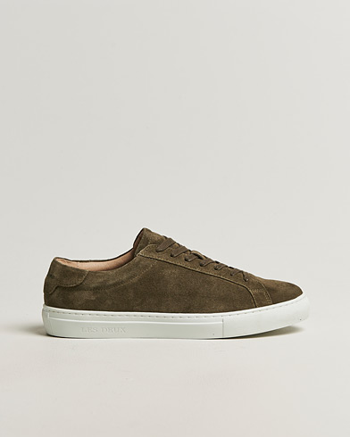 LES DEUX Theodor Suede Sneakers Teak Brown – Grön