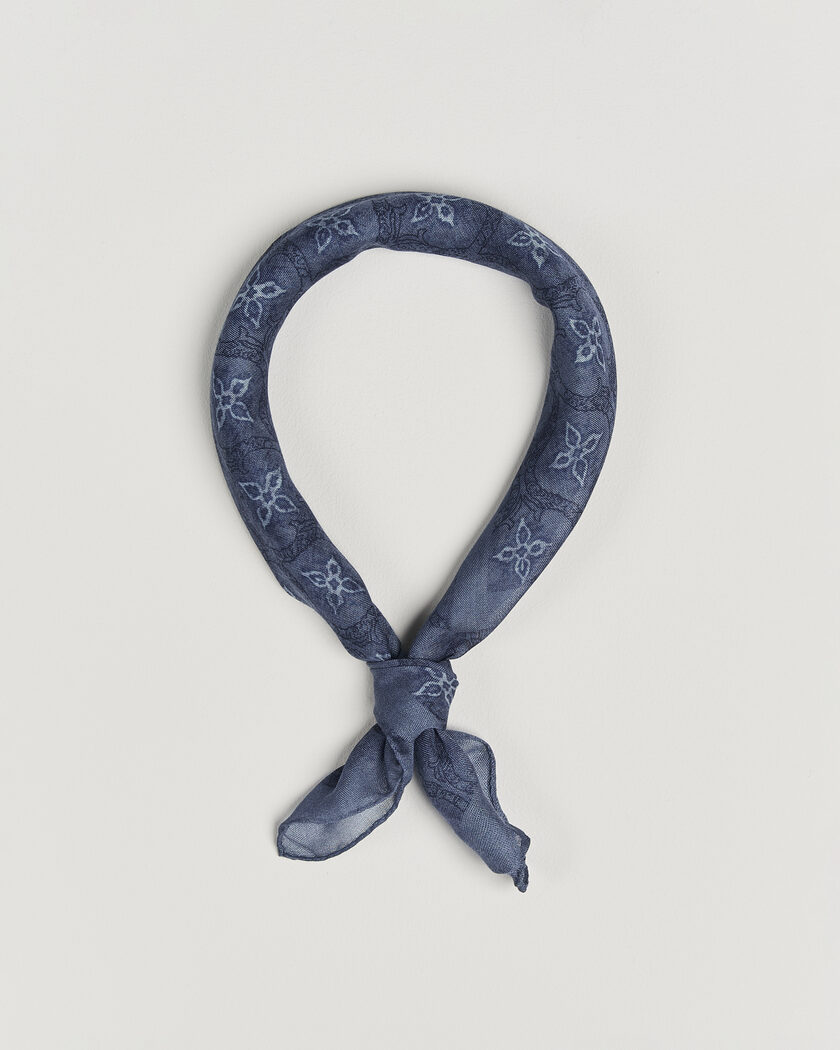 Massimo Alba Cashmere/Silk Bandana Navy – Blå