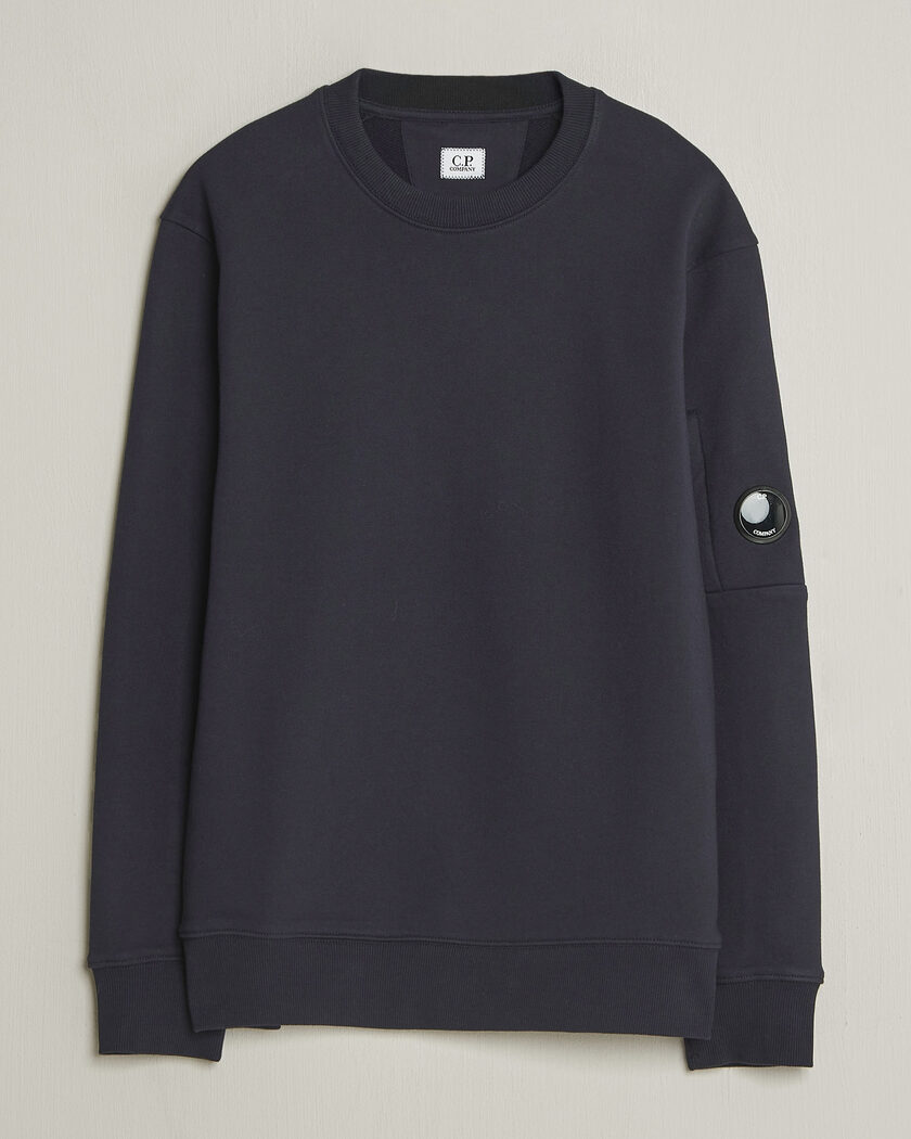 C.P. Company Diagonal Raised Fleece Lens Sweatshirt Navy – Blå