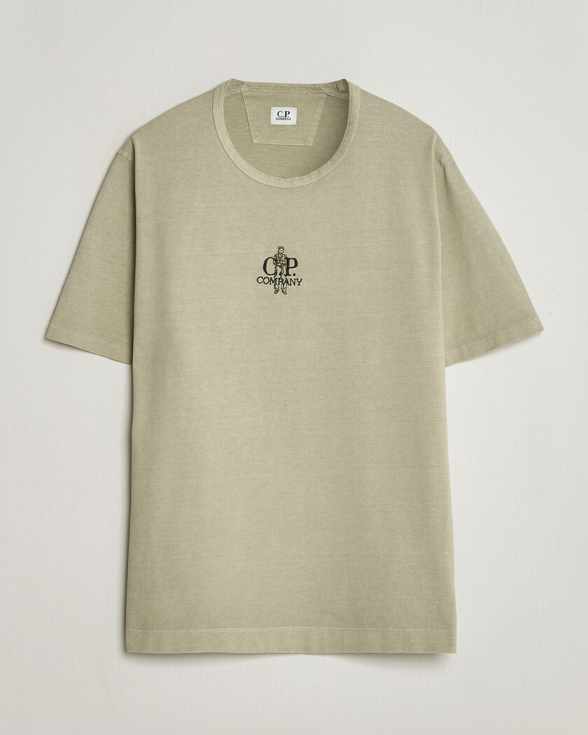 C.P. Company Back Printed Cotton T-Shirt Washed Green – Grön
