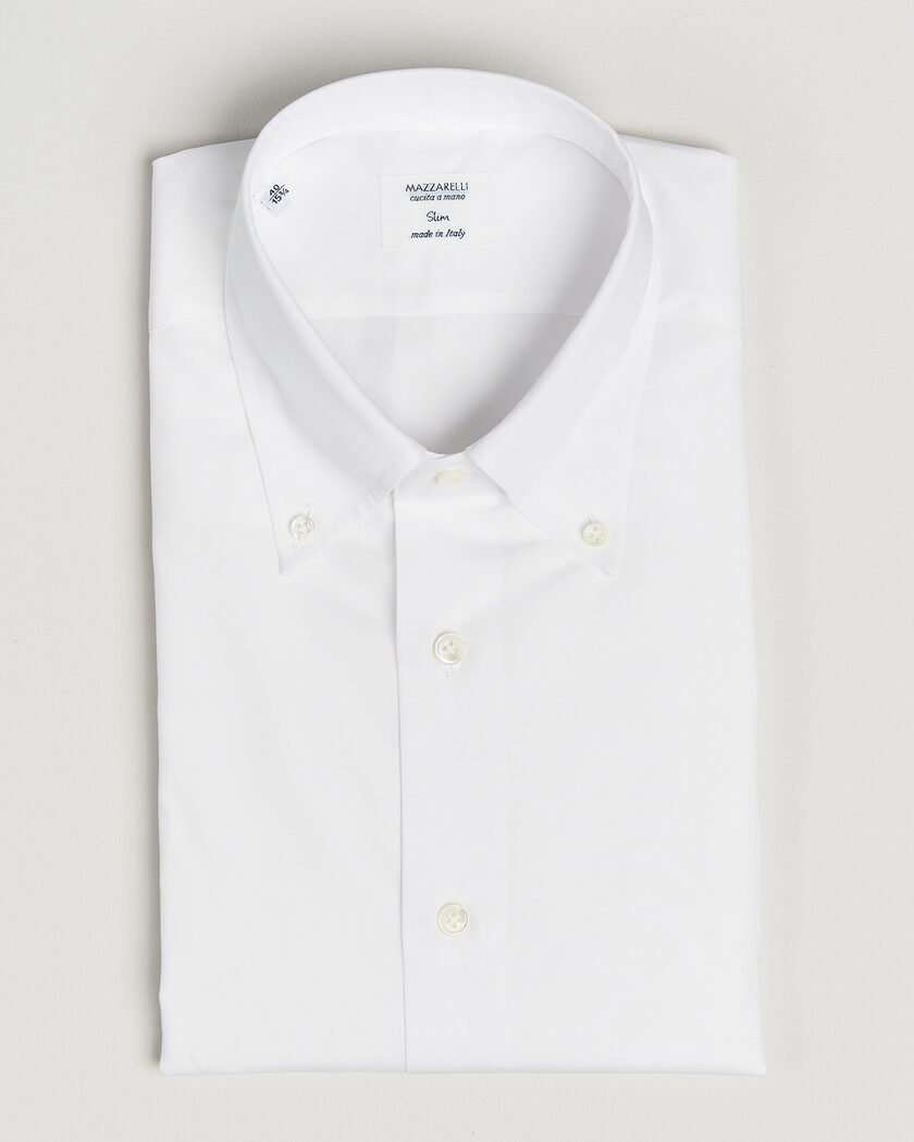 Mazzarelli Soft Cotton Button Down Shirt White – Vit