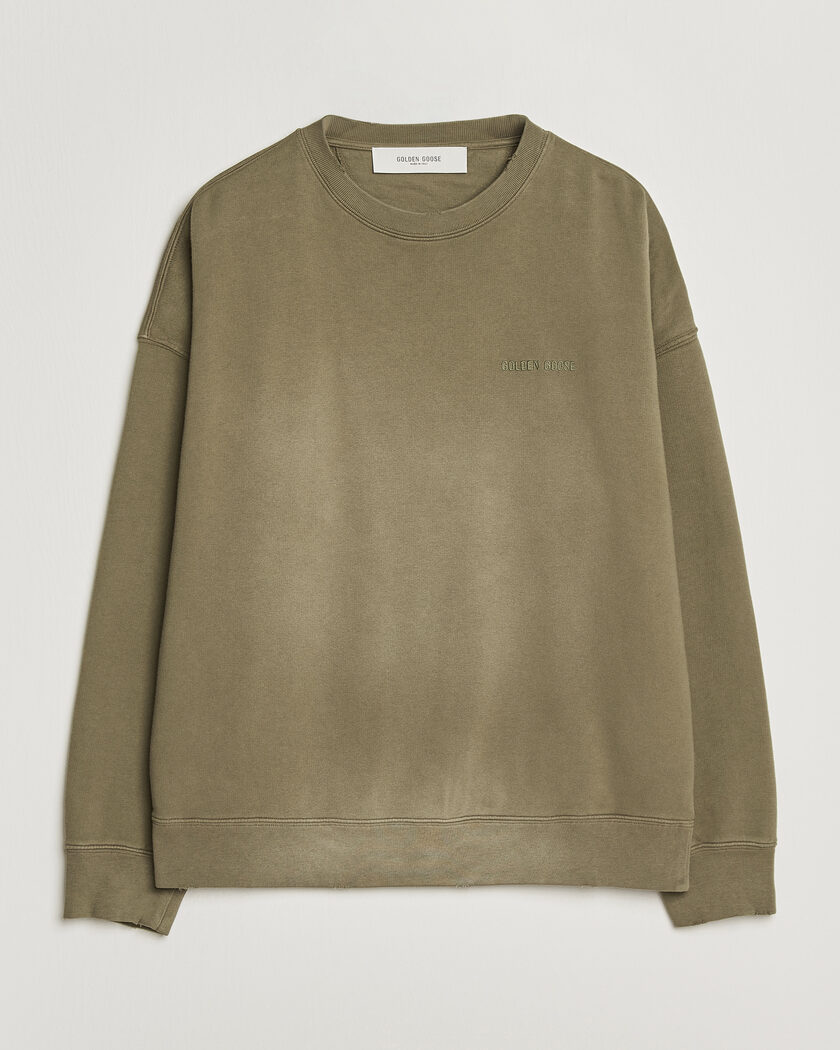 Golden Goose Journey Dyed Cotton Sweatshirt Washed Beige – grön