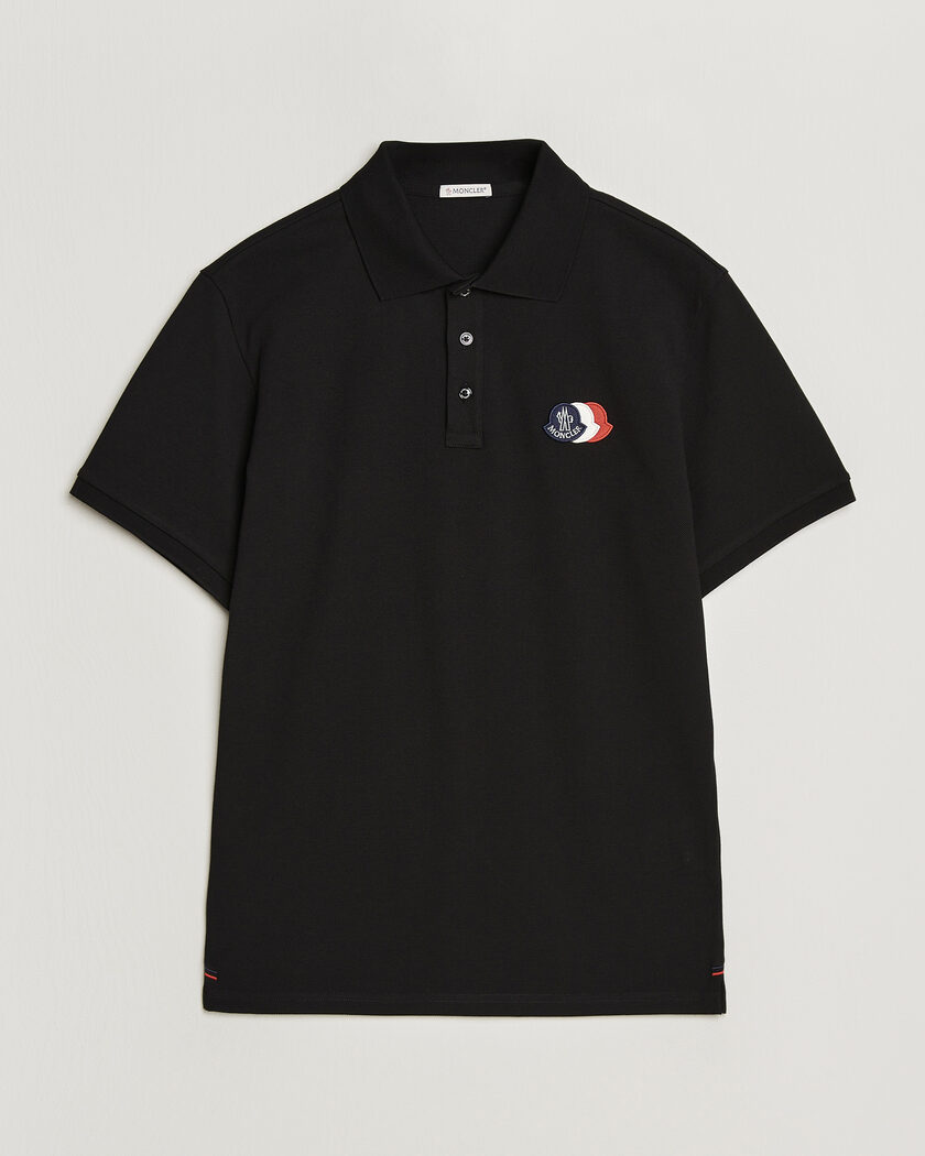Moncler Tricolore Logo Polo Black – Svart