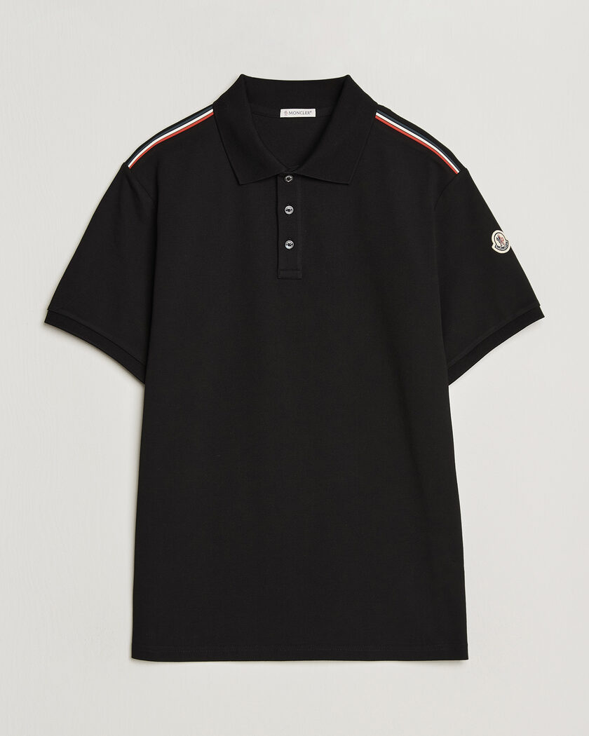  Moncler Tricolore Shoulder Polo Black – Svart
