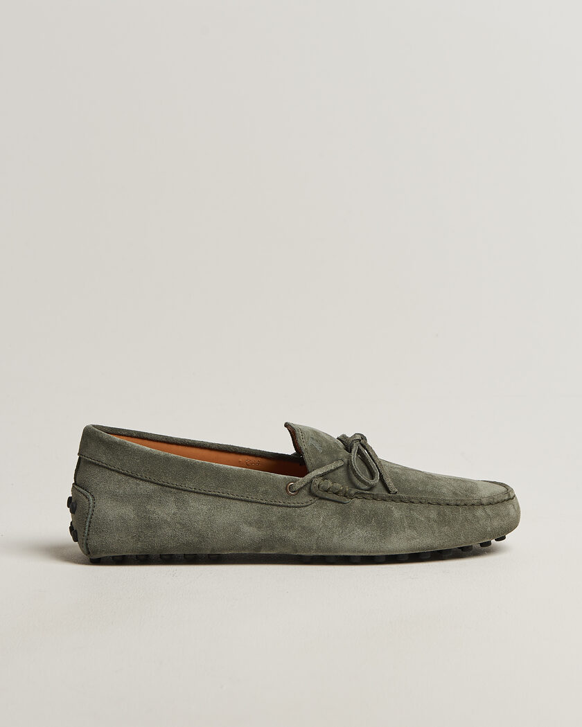 Tod's Lacetto Gommino Carshoe Green Suede – Grön