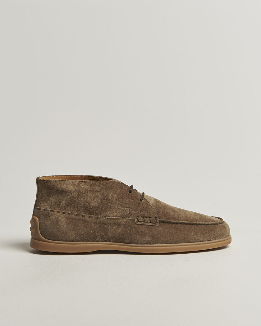 Tod's Gomma Leggera Chukka Boots Beige Suede – Beige