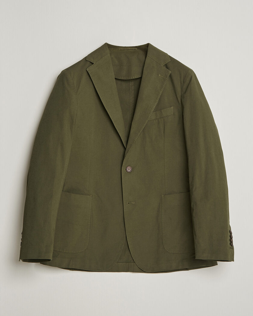 Morris Washed Cotton Suit Blazer Olive – Grön