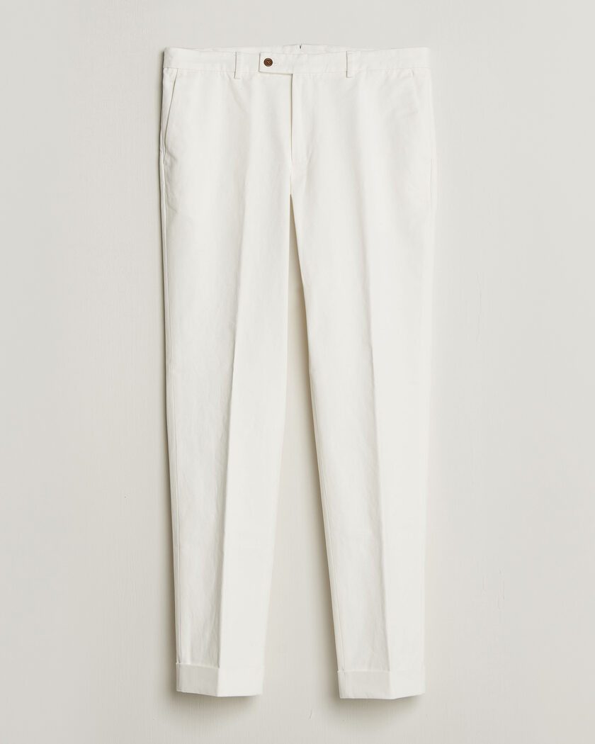 Morris Jack Cotton Trousers Off White – Vit