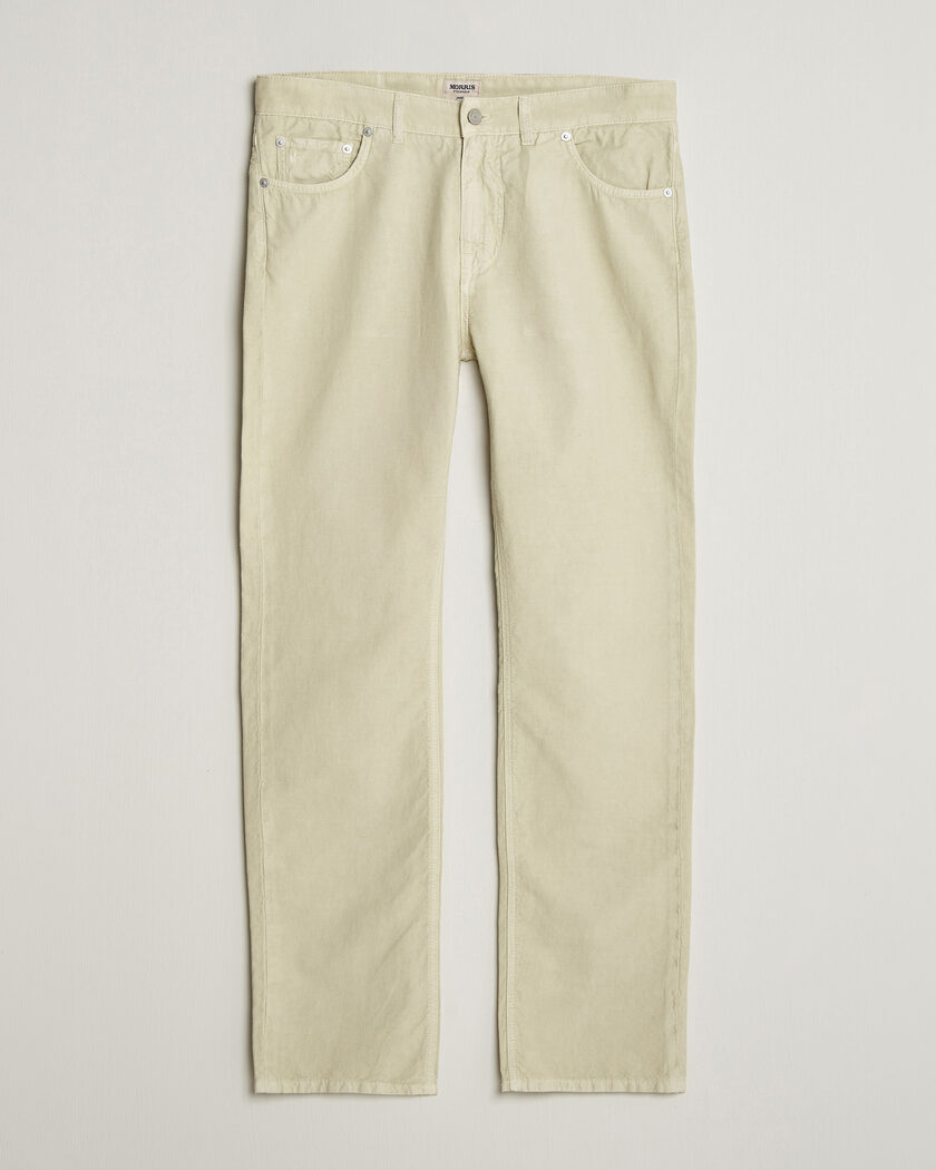 Morris James Washed Linen 5-Pocket Pants Khaki – Beige
