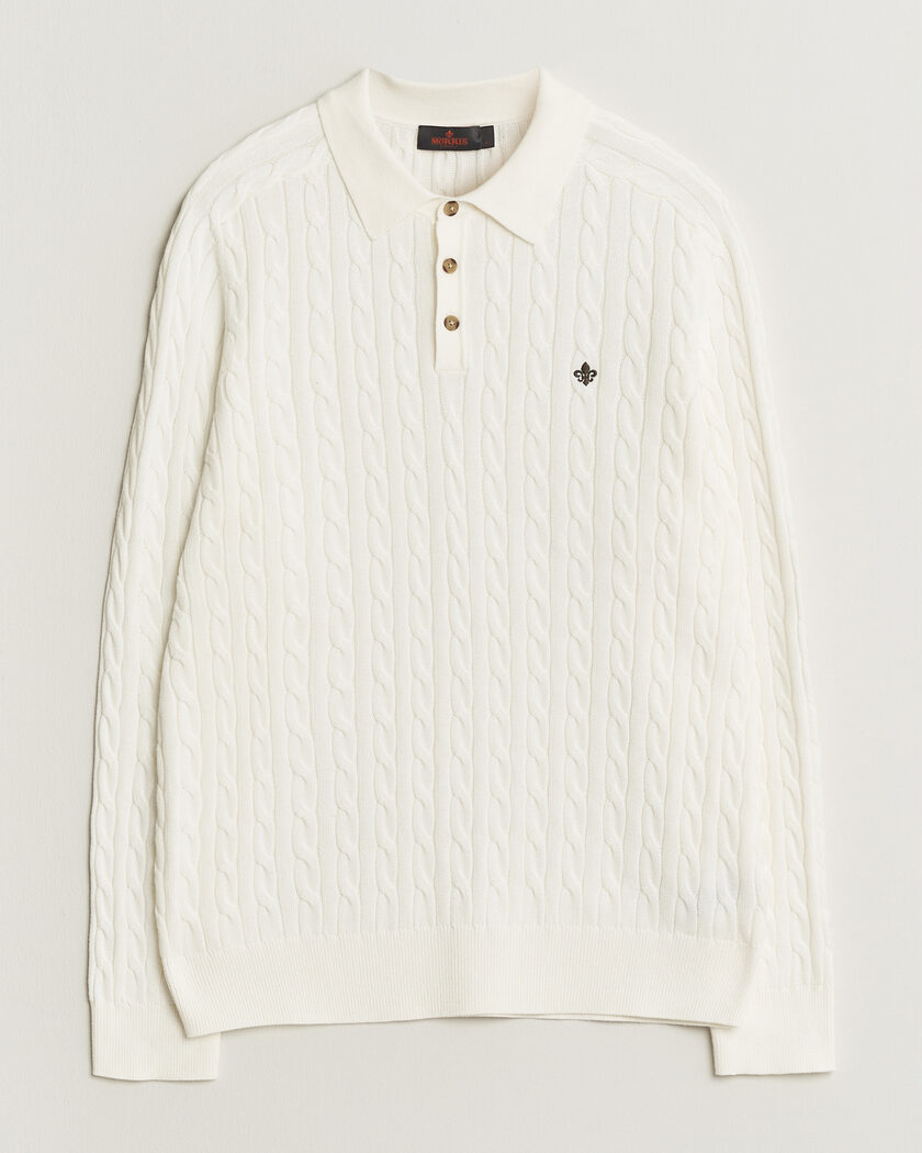 Morris Lancaster Cable Polo Off White – Vit