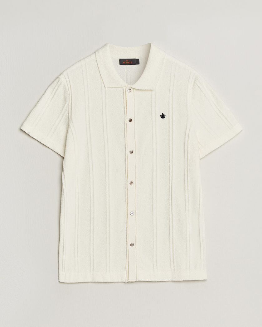 Morris Clayton Knitted Short Sleeve Shirt Off White – Vit