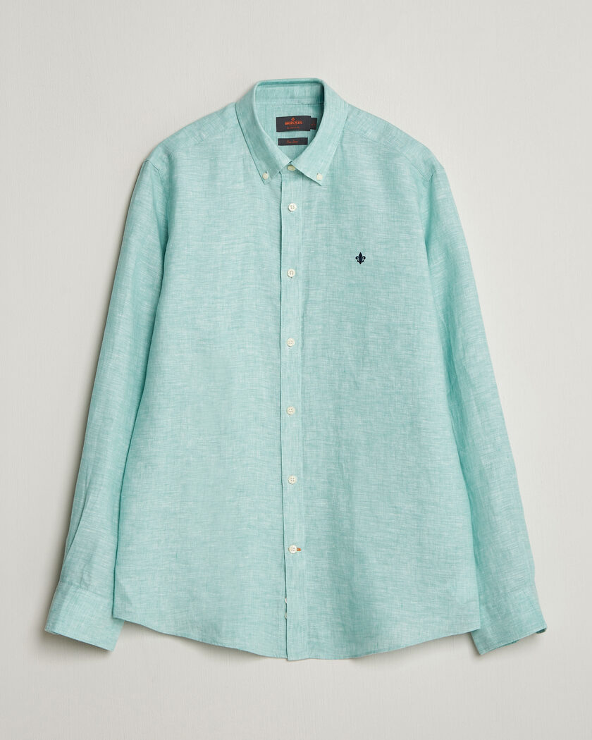 Morris Douglas Button Down Linen Shirt Green – Grön