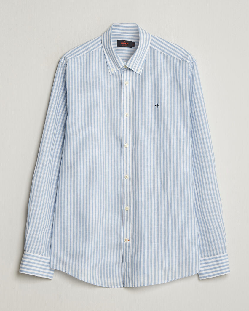 Morris Douglas Striped Linen Shirt Blue/White – Flerfärgad