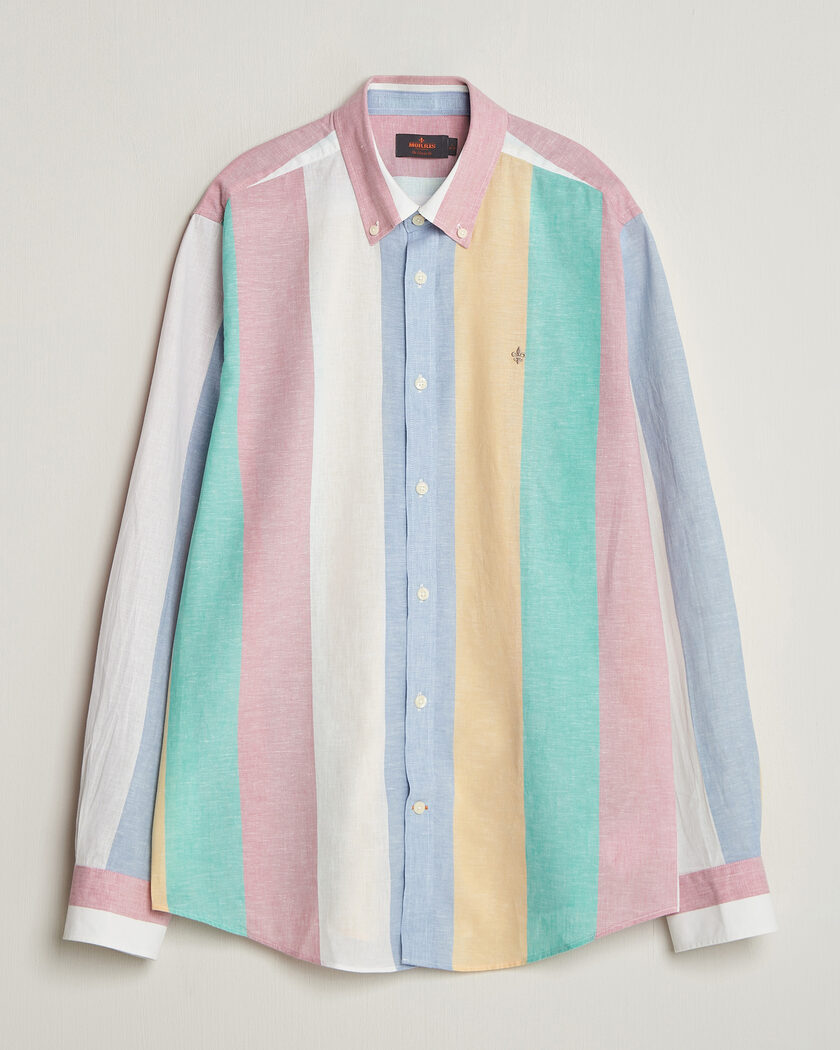 Morris Happy Striped Linen Shirt Multi – Flerfärgad