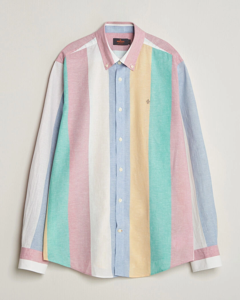 Morris Happy Striped Linen Shirt Multi – Flerfärgad