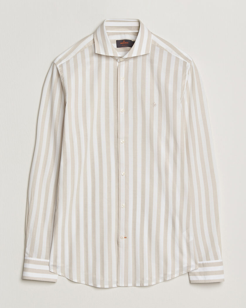 Morris Summer Striped Lighweight Shirt Khaki/White – Flerfärgad