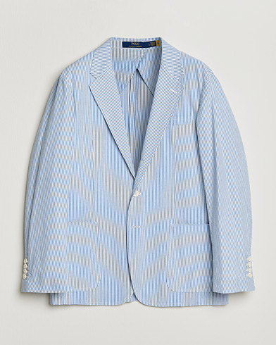Polo Ralph Lauren Seersucker Sportcoat Bright Blue/White – Blå
