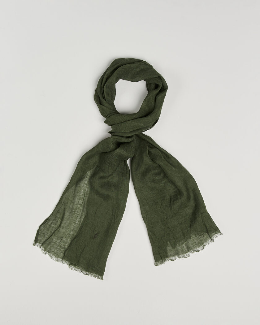 Polo Ralph Lauren Linen Scarf Supply Olive – Grön