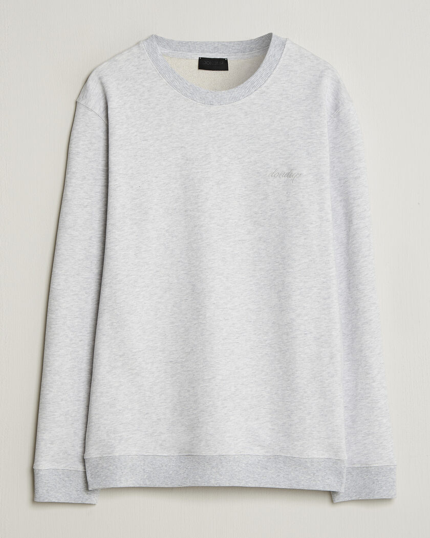 Dondup Logo Crew Neck Sweatshirt Light Grey Melange