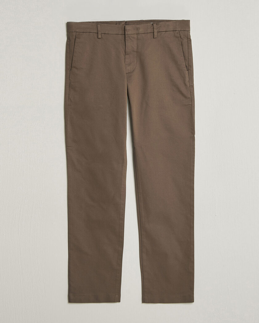 NN07 Theo Regular Fit Stretch Chinos Mable Husk – Grön