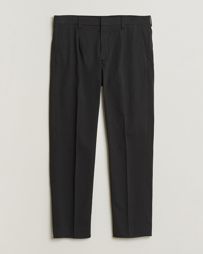 NN07 Bill Pleated Trousers Black – Svart