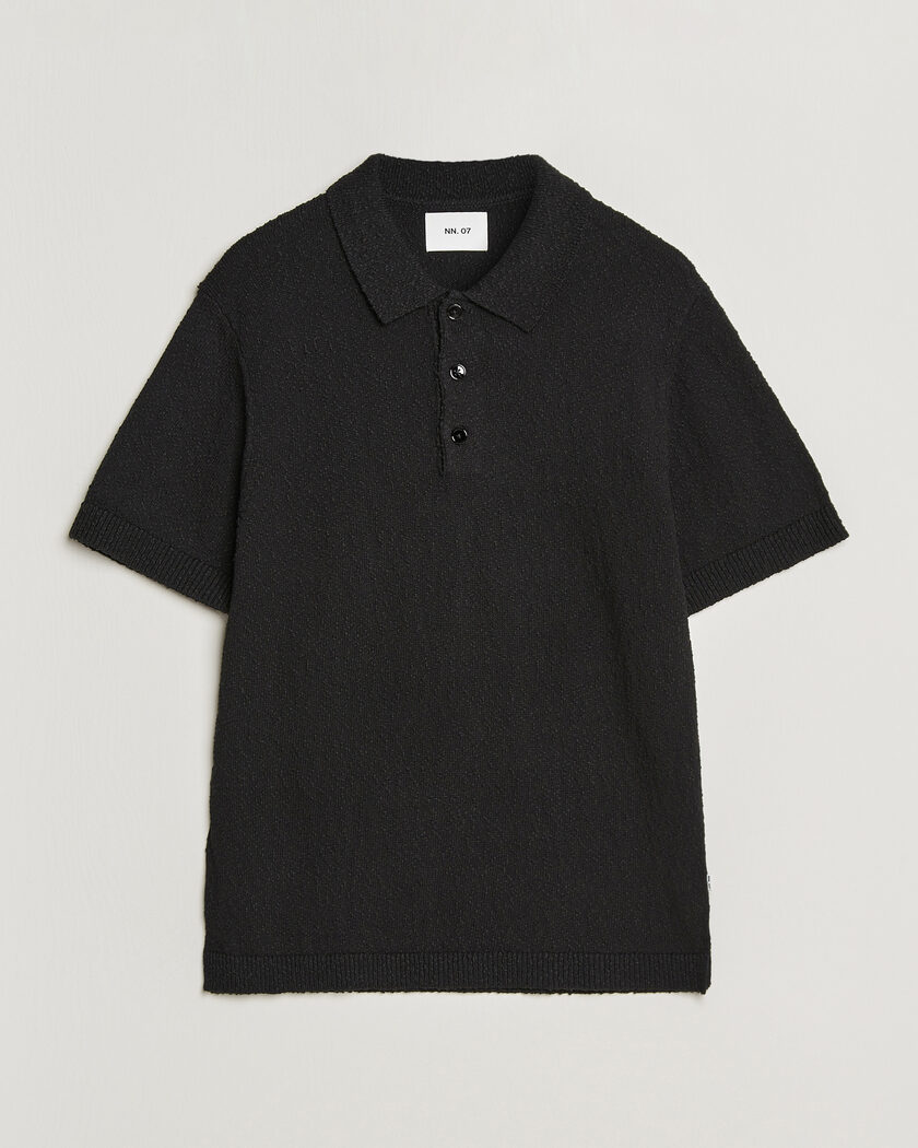 NN07 Randy Knitted Polo Black – Svart