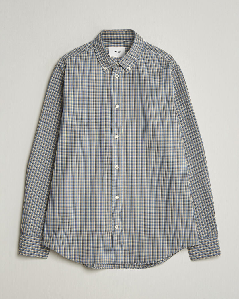 NN07 Colby Brushed Cotton Shirt Blue Check – Blå