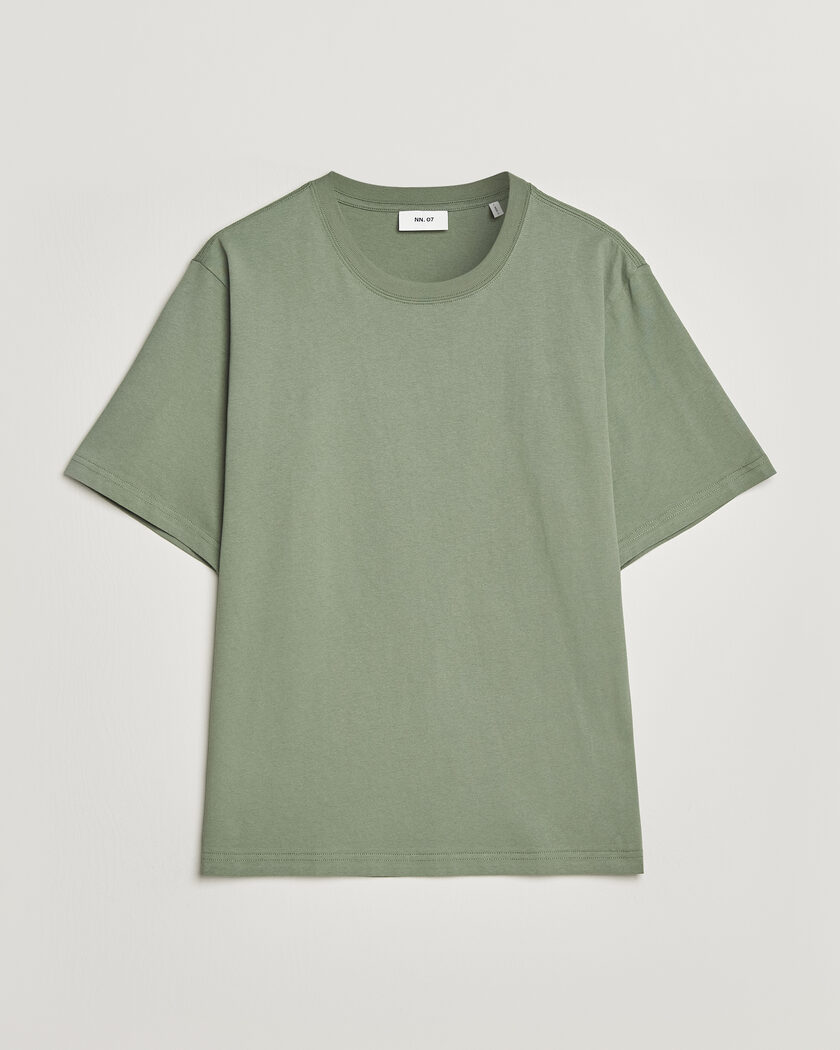 NN07 Jett Washed Crew Neck T-Shirt Sea Spray Green – Grön