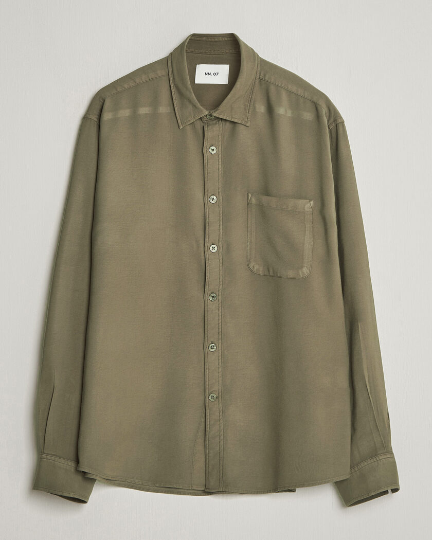 NN07 Deon Tencel Shirt Capers Green – Grön