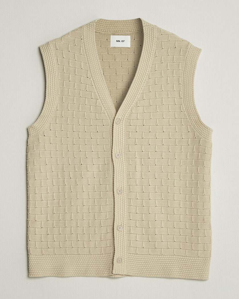 NN07 Reece Knitted Vest Ecru – Vit