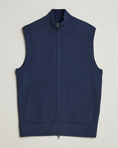 RLX Ralph Lauren Cotton Coolmax Mockneck Vest Refined Navy – Blå
