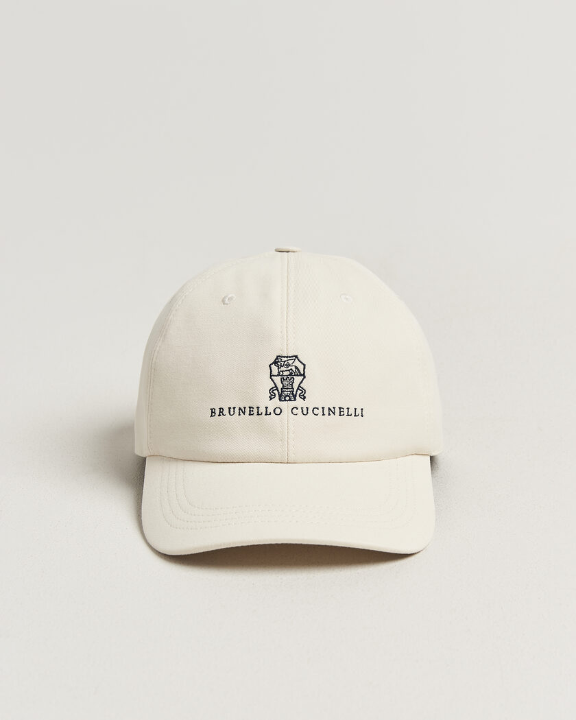 Brunello Cucinelli Twill Cotton Baseball Cap Off White – Vit
