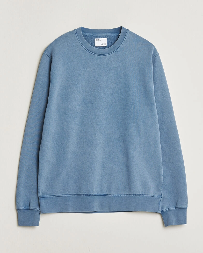 Colorful Standard Classic Organic Crew Neck Sweat Faded Indigo – Blå
