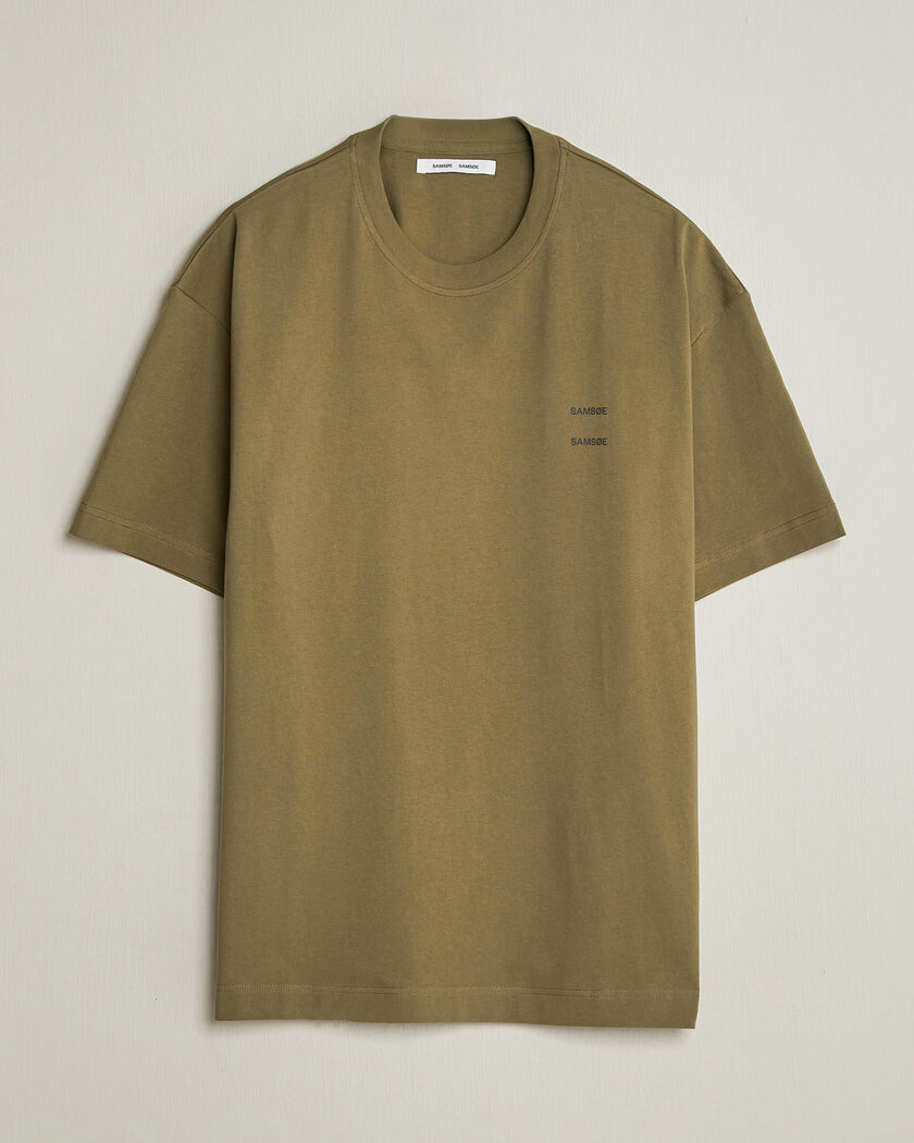 Samsøe Samsøe Joel Organic Cotton T-Shirt Burnt Olive – Grön