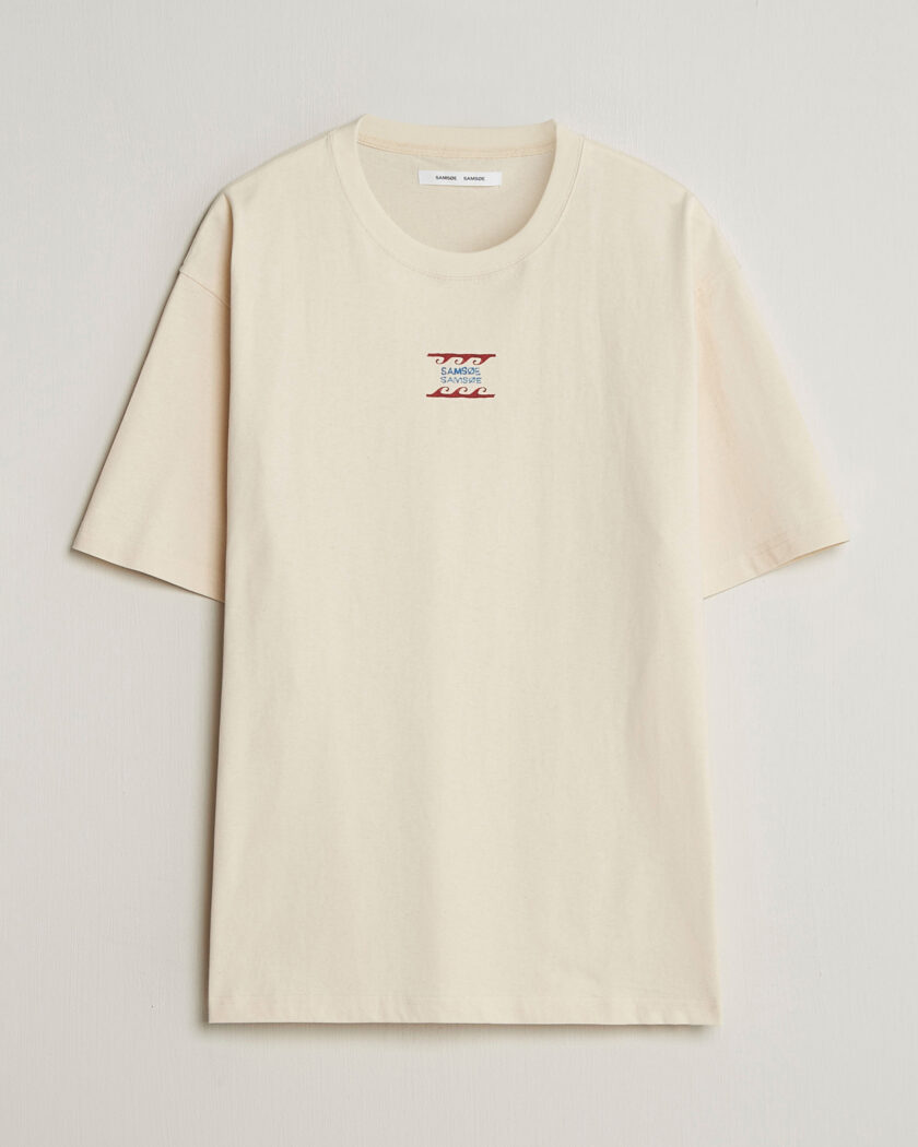 Samsøe Samsøe Gergei Printed Crew Neck T-Shirt Neutral – Vit