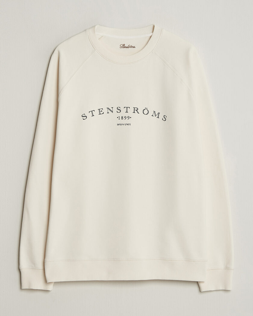 Stenströms Raglan Crew Logo Sweater White – Vit