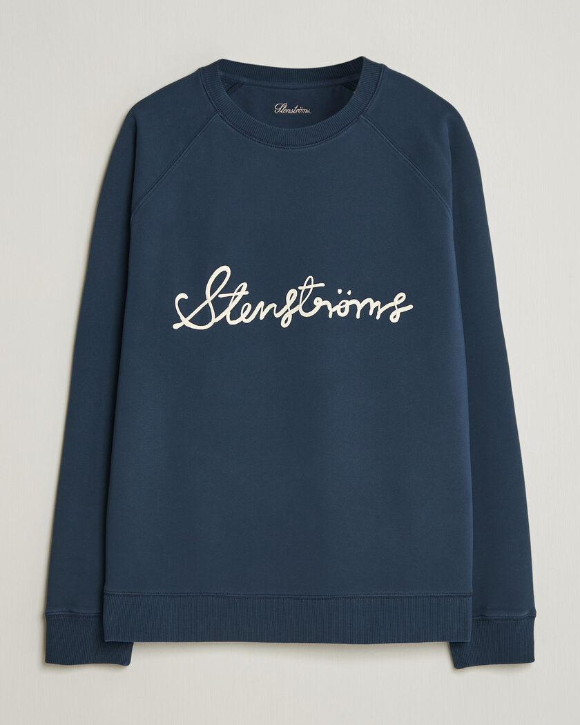 Stenströms Raglan Crew Logo Sweater Navy – Blå