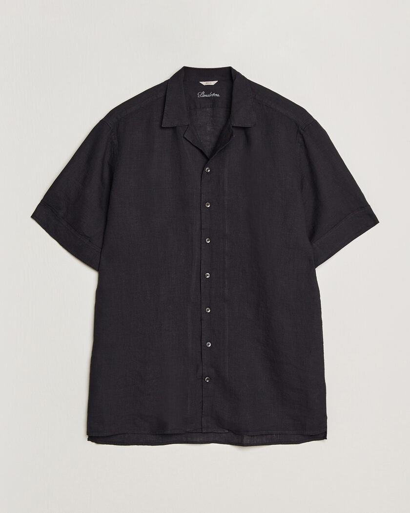 Stenströms Short Sleeve Linen Shirt Black – Svart