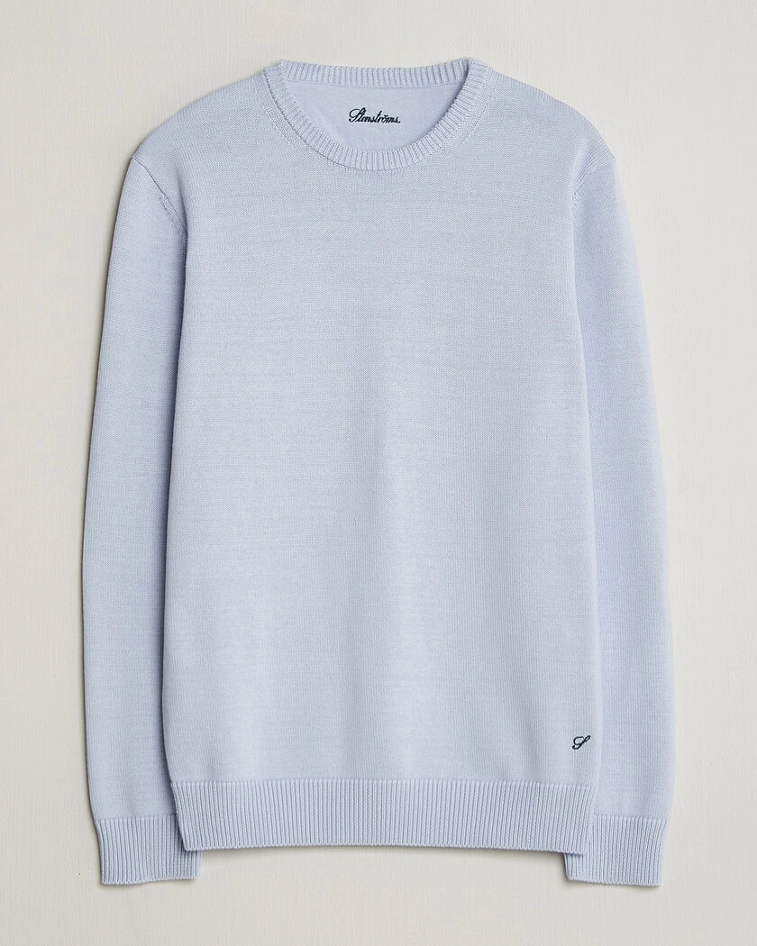 Stenströms Organic Cotton Knitted Sweater Light Blue – Blå