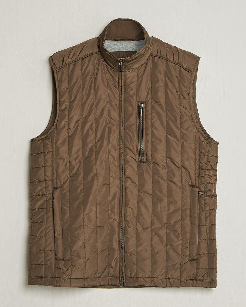 Stenströms Nylon Quilted Light Padded Vest Olive – Grön