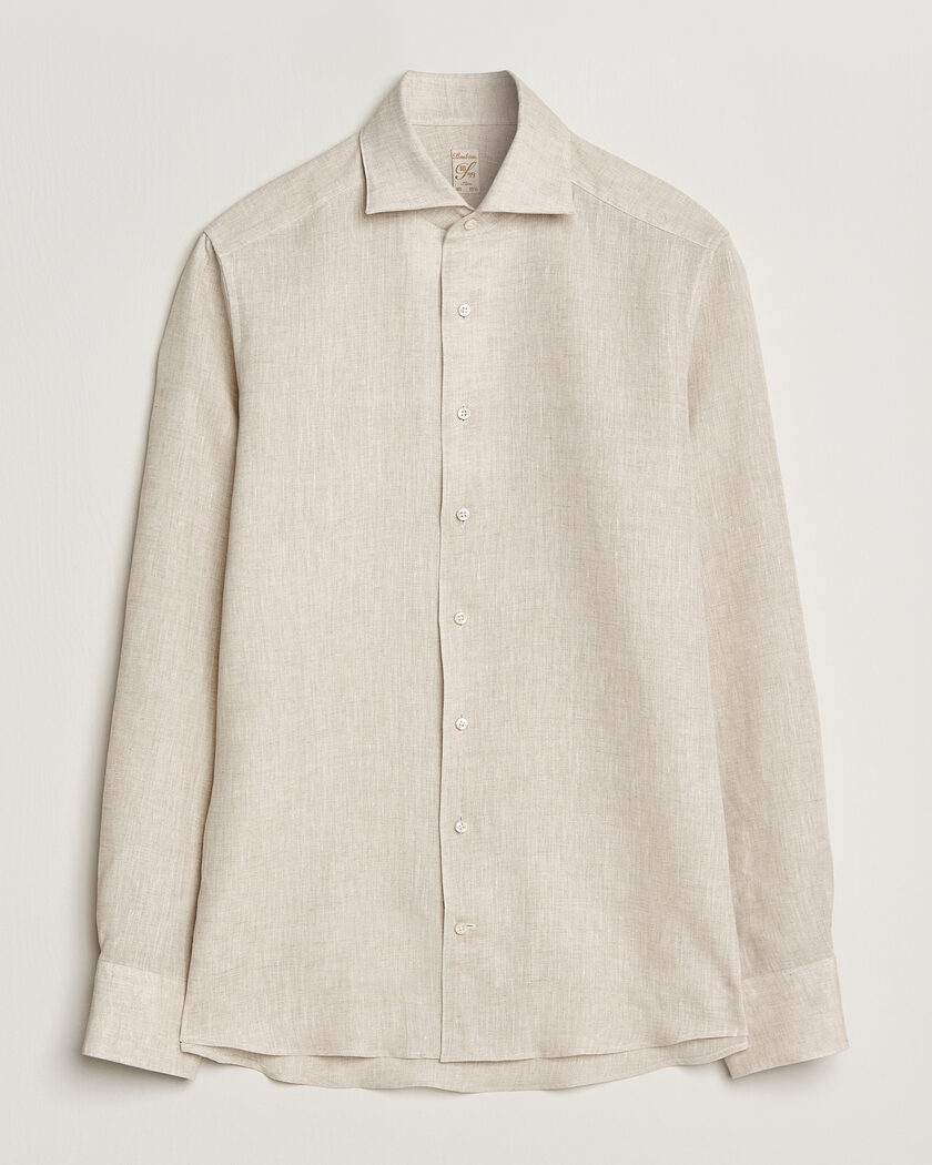  Stenströms 1899 Linen One Piece Collar Shirt Beige
