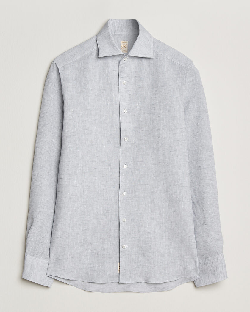 Stenströms 1899 Linen One Piece Collar Shirt Grey – Grå