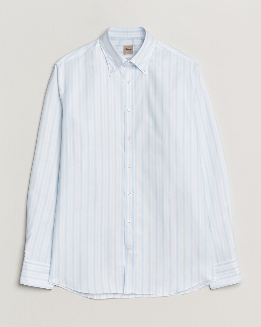  Stenströms Regular Fit Striped Oxford Shirt Light Blue – Blå
