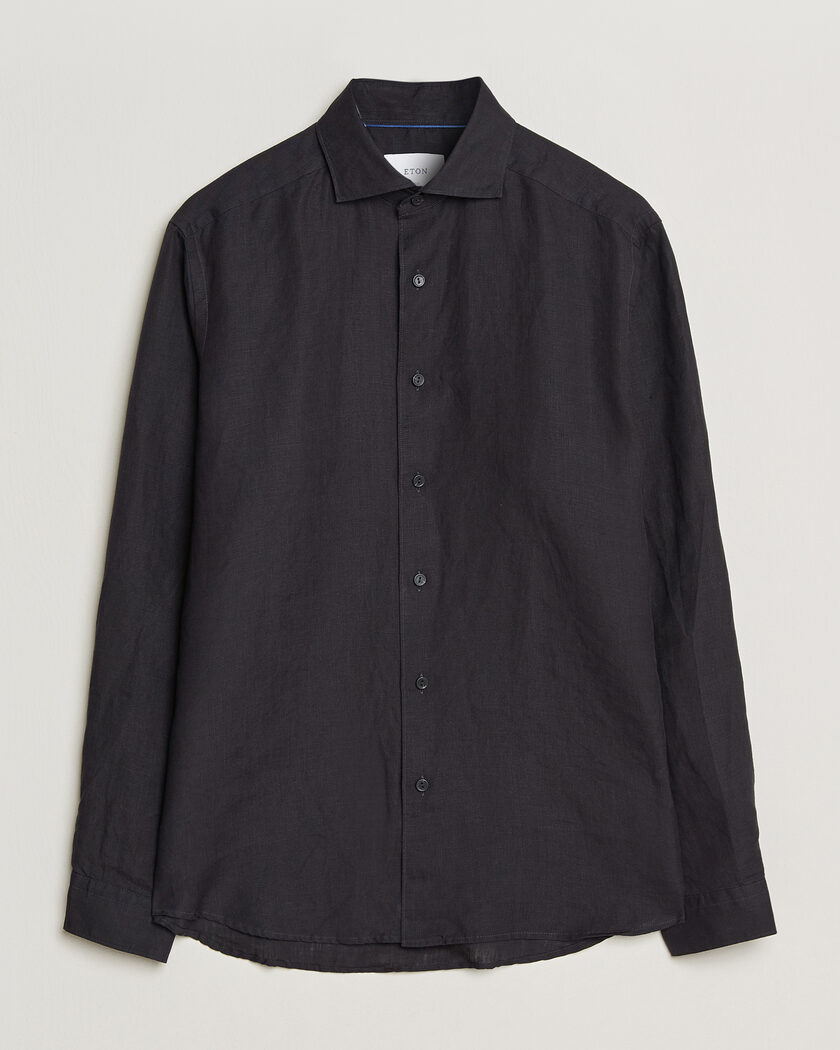 Eton Casual Fit Linen Shirt Black – Svart
